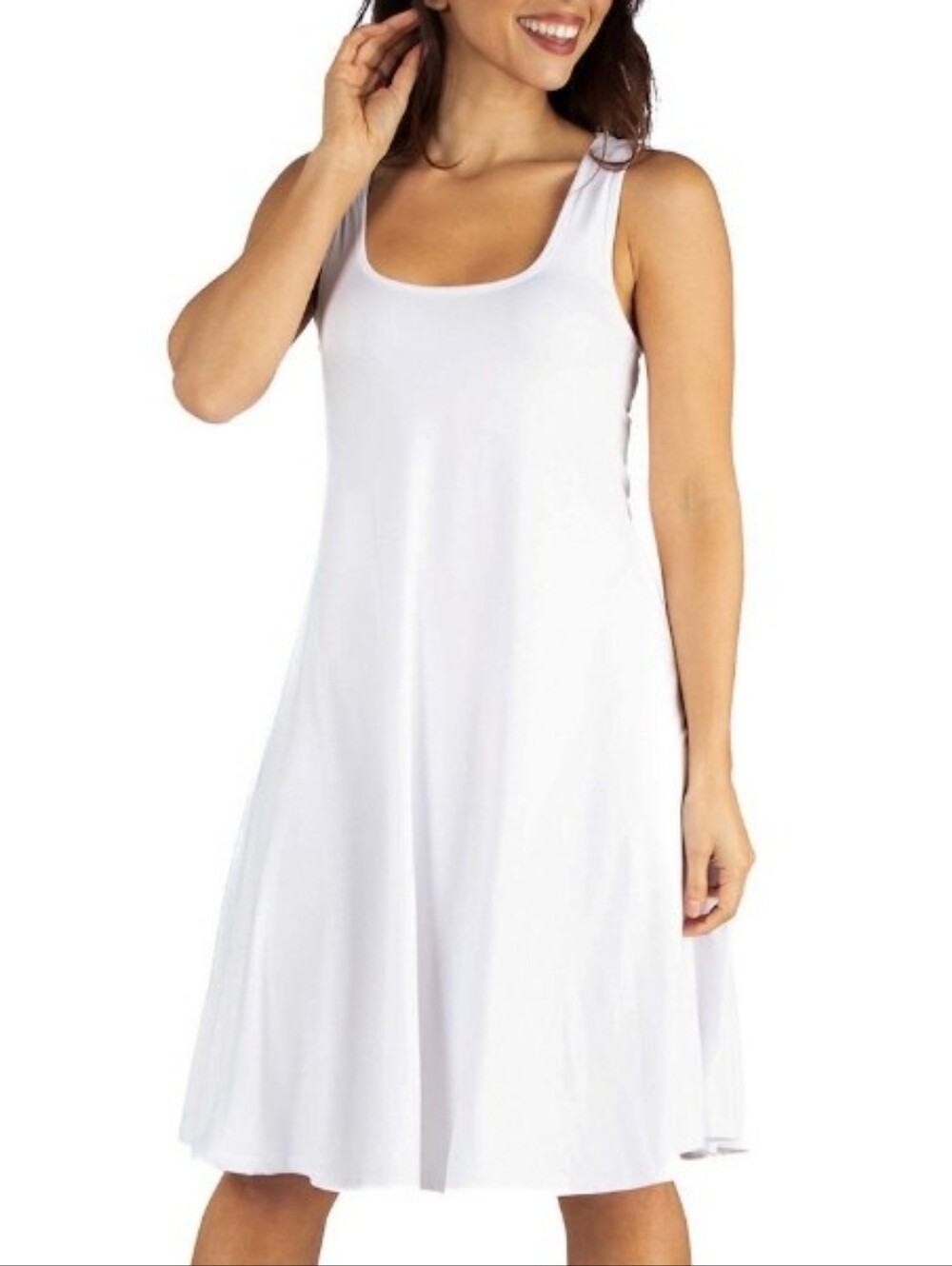 24seven White Scoop Neck Tank Dress